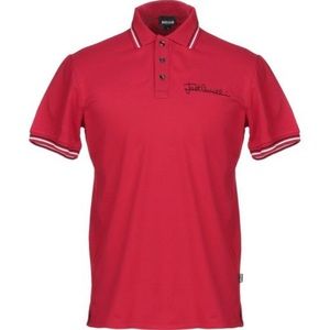 just cavalli men red polo shirt Size XL - Sporty preppy Piqué logo solid color